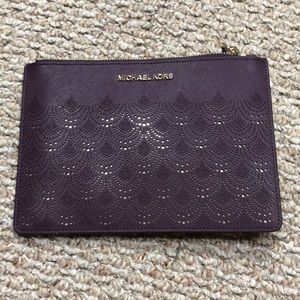 Purple Michael kors large clutch/ wristlet